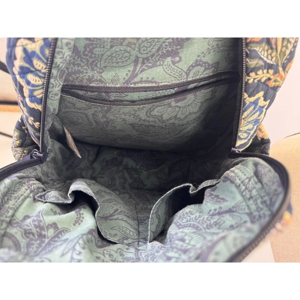 Vera Bradley Java Navy Camo Floral Paisley Small Quilted Backpack Retired Travel